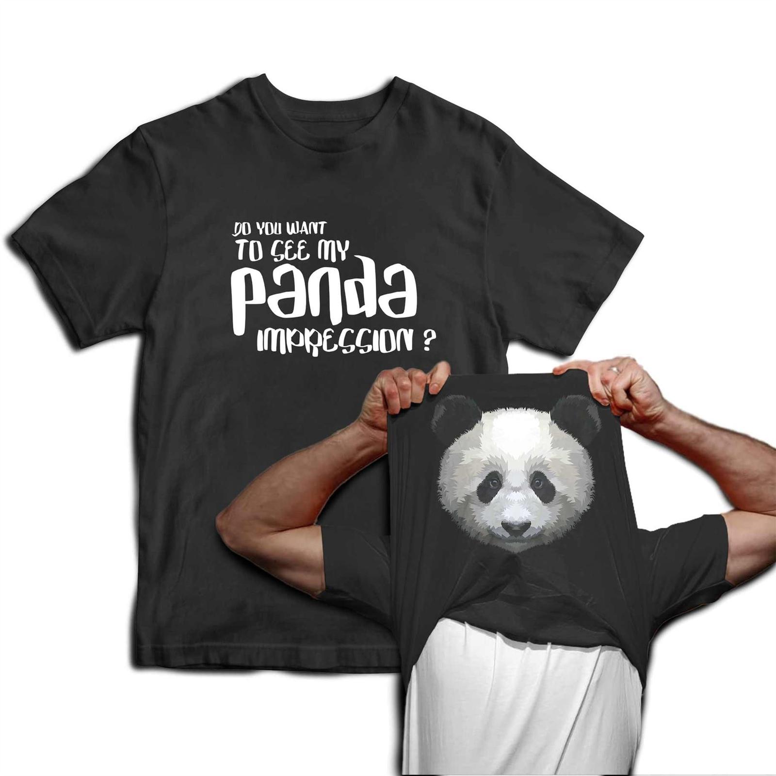 Do You Want To See My Panda Impression? Flip Mens T-Shirt Mens Womens Tees Top Funny Costume Animal 2XL