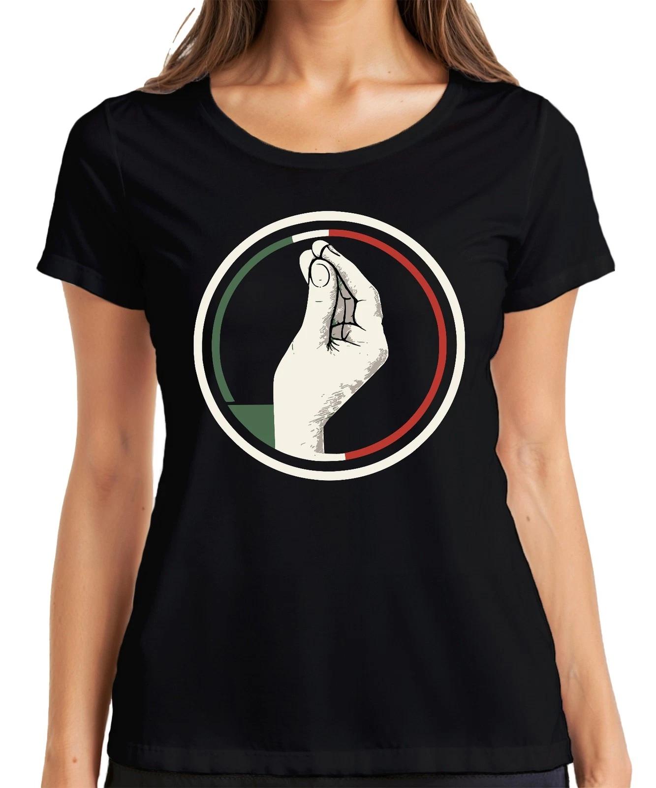 Italienische Handgeste Chefskuss Italien Flagge Retro Pizza Pasta Damen T-Shirt S