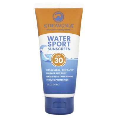 Water Sports Sunscreen, SPF 30, Unscented, 3 Fl Oz (90 Ml)