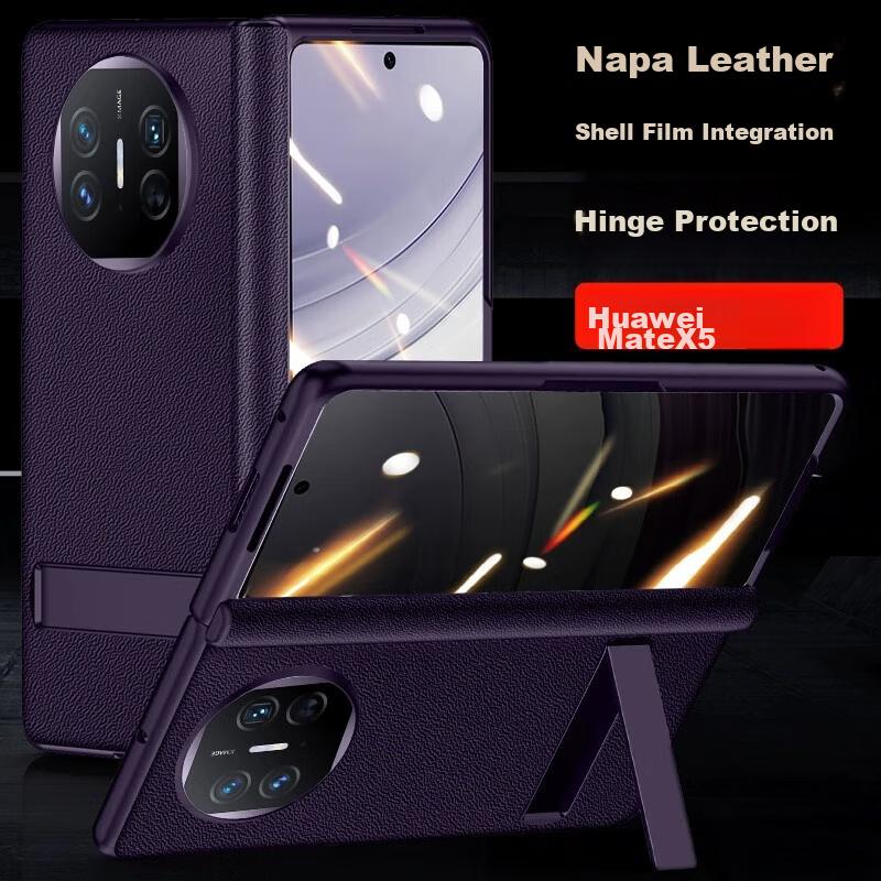 Integrated And Film | Full Hinge CoverageCase for Huawei Mate X5, X5 Collector's Edition Ultra-Thin Leather with Stand, Foldable Screen Case