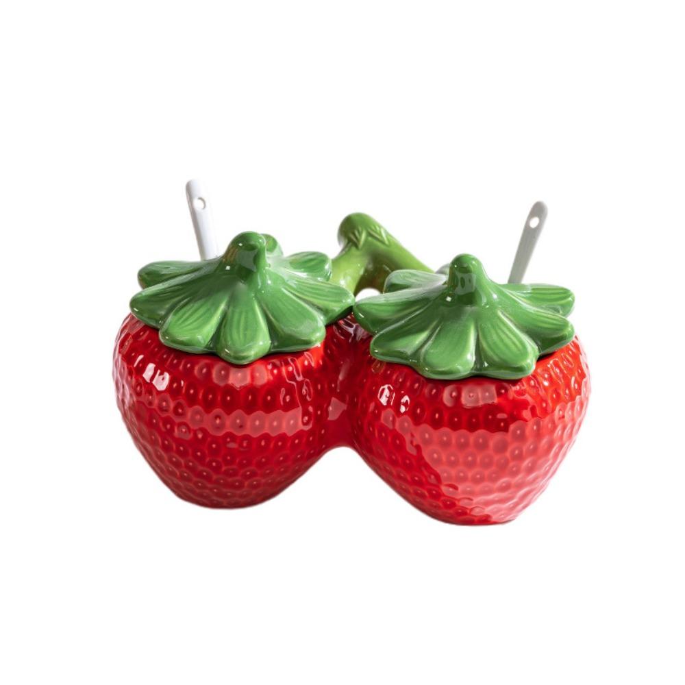 Cartoon Strawberry Seasoning Jar Japanese Style Spice Jar Kawaii Condiment Can  Salt