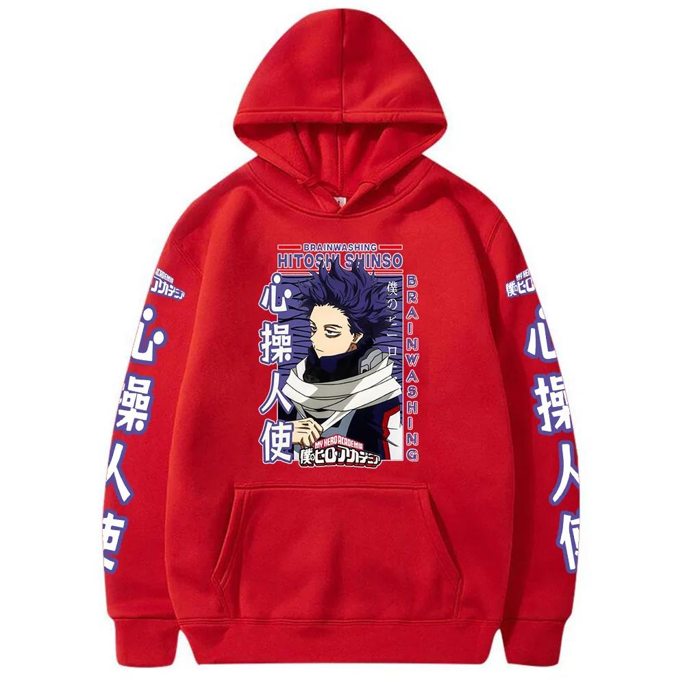 Harajuku Anime My Hero Academia Hitoshi Shinsou Cartoon Men Hoodies Boku no Hero Academia Unisex Long Sleeve Sweatshirts
