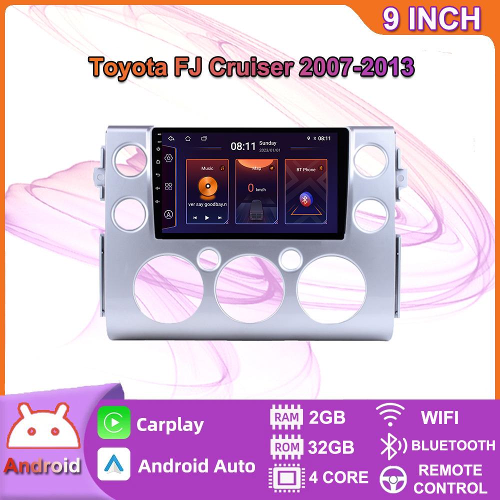 Android 2 Din Car Multimedia Player For Toyota FJ Cruiser 2007-2013 Head Unit Stereo Carplay GPS Navigation BT WIFI 4+64GB