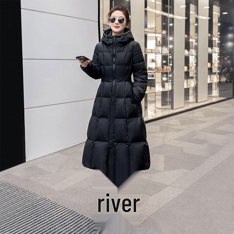 Sibaishe Women's Hooded Mid-length Down Jacket