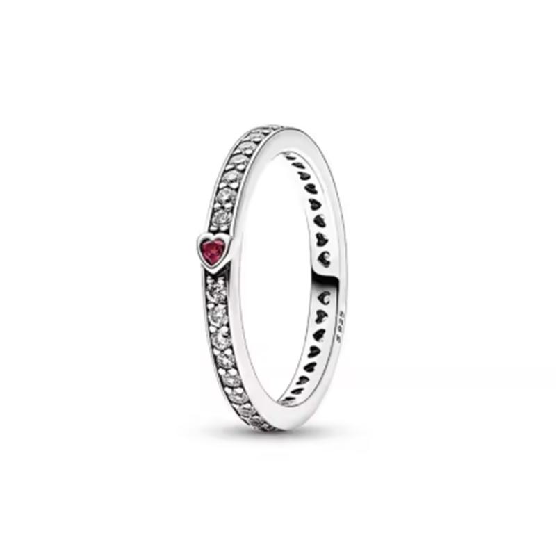 New 925 Silver Sparkling Bow Double Hearted Zircon Ring for Women DIY High Quality Wedding Jewelry Gifts