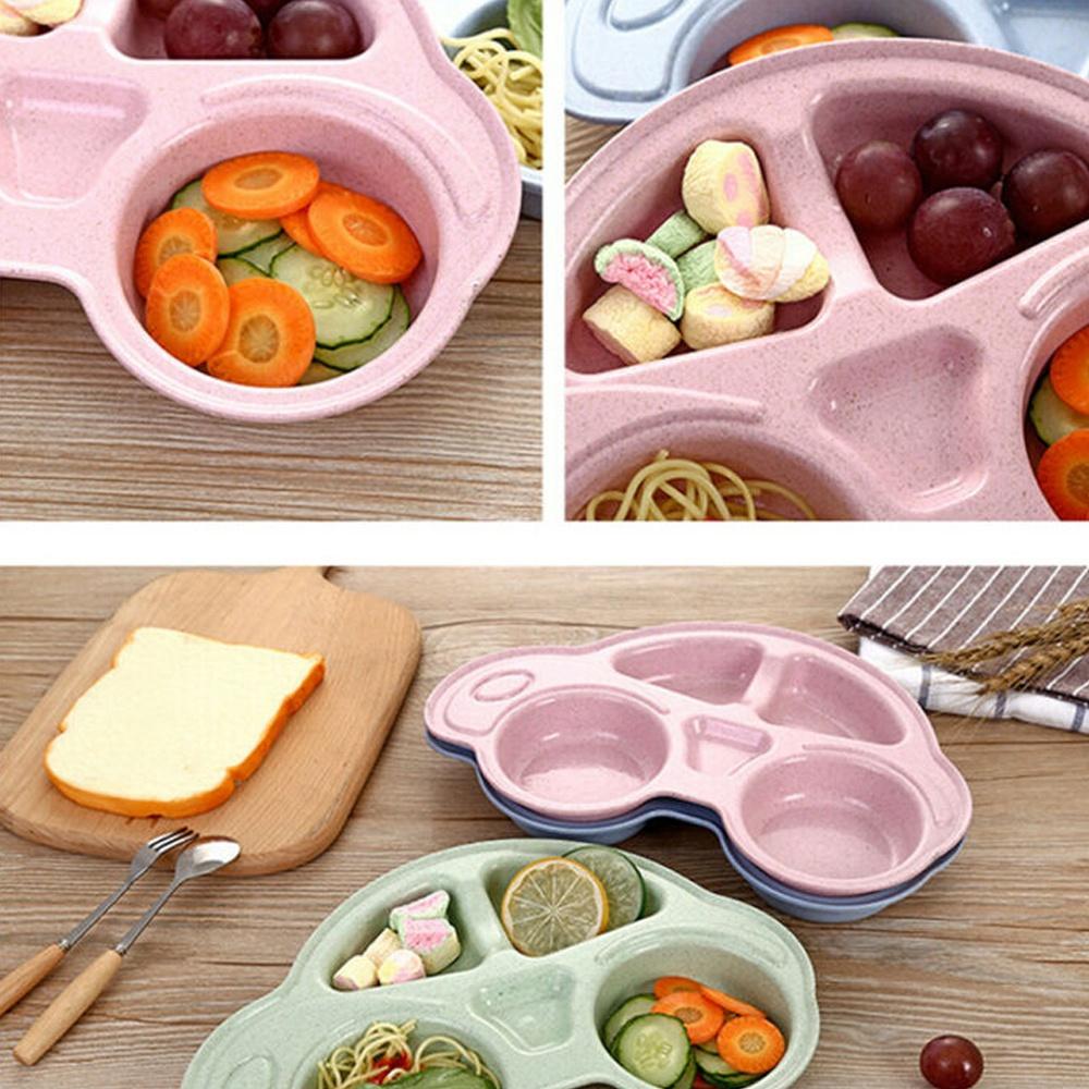 Toddler Infant Baby Dishes Cartoon Car Shape Plate Separated Child Food Plates Kids Dinnerware Tableware Tray