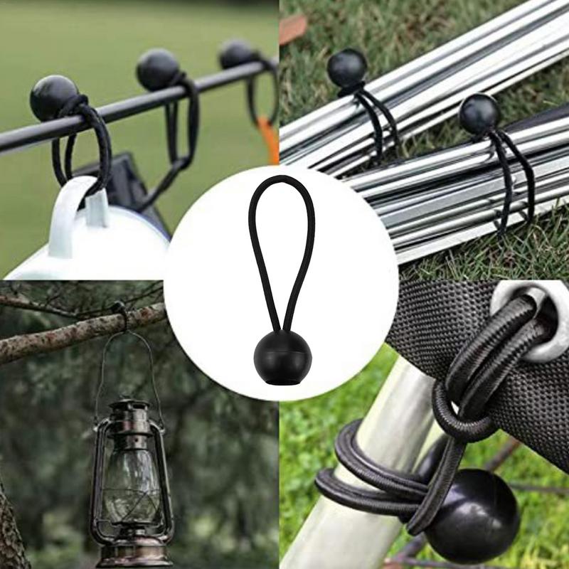 10PC Fixing Tarpaulin Rope Tarp Canopy Bungee Cords Strap Elastic Tent Bungees Ball Camping Accessories Easy Carrying Small tool