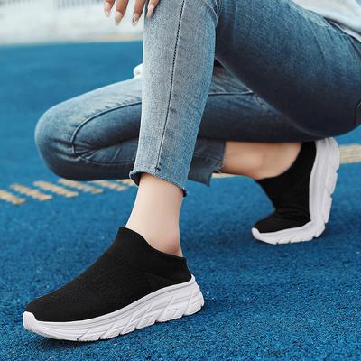 Fashion Summer Mesh Men's Black Casual Shoes Large Platform Walking Non Slip Breathable Women's Outdoor Sports Socks Slippers 35-46