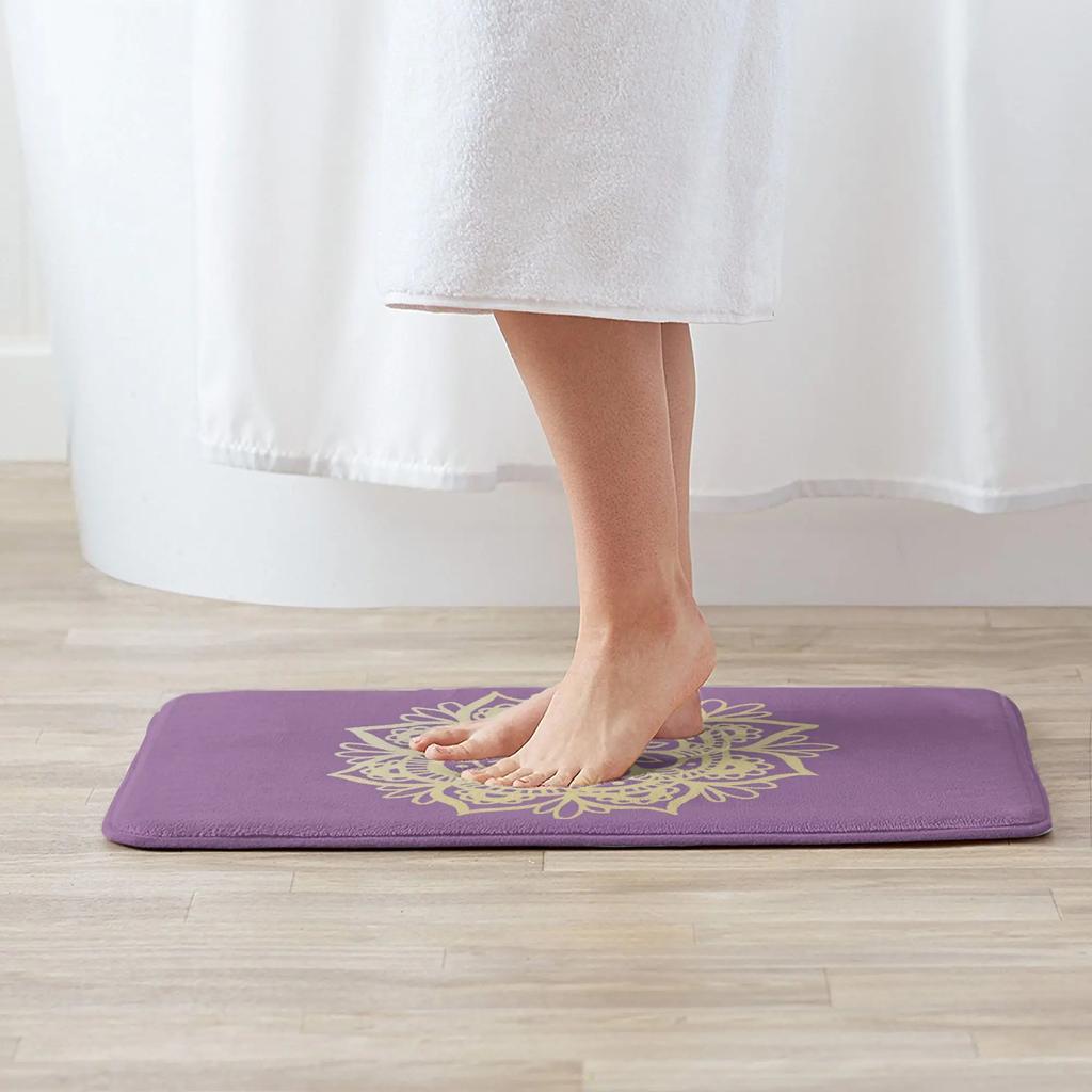 Purple and Gold Mandala Non-slip Doormat Floor Mat Water oil proof Carpet Rug for Kitchen Entrance Home Bathroom Footpad Mats