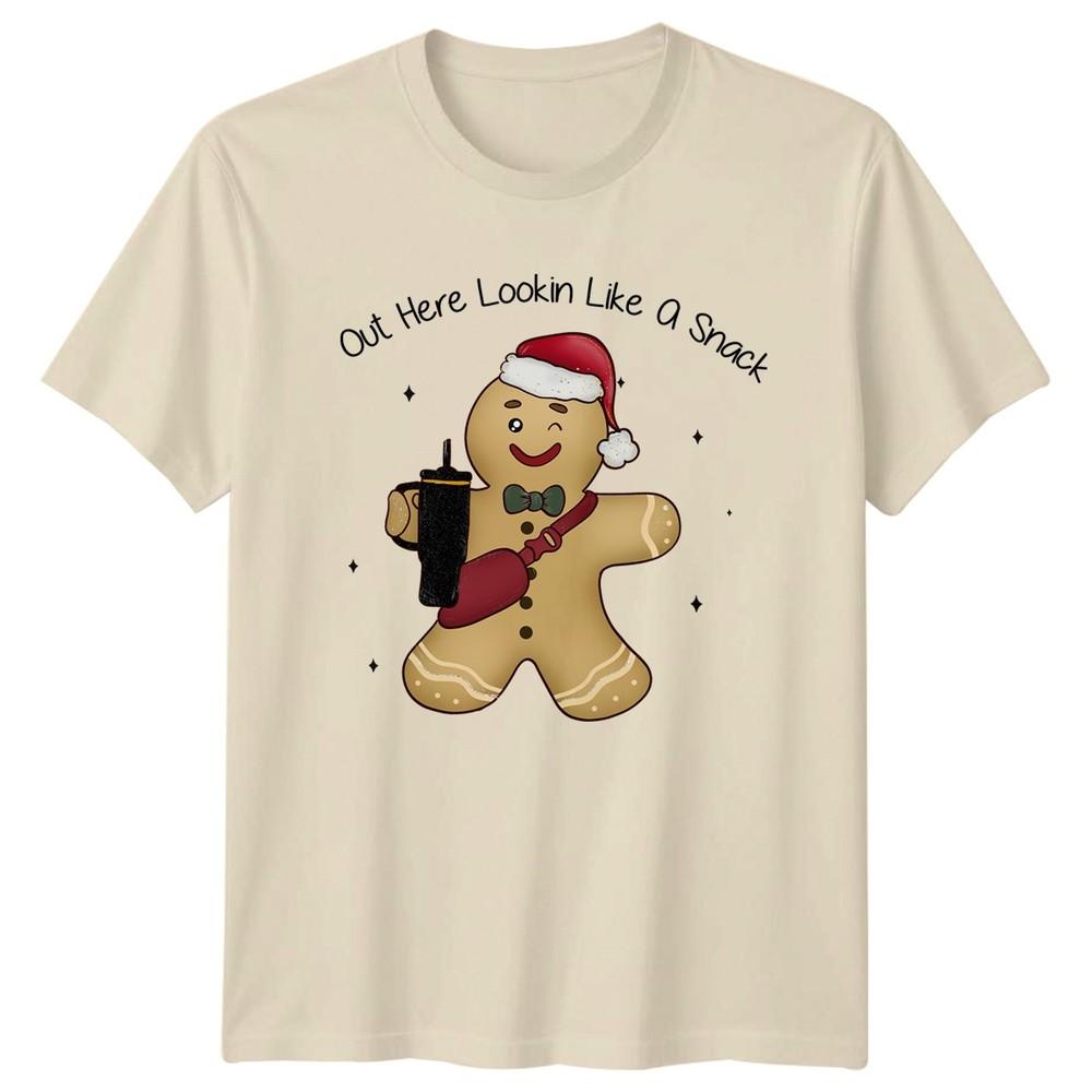 Out Here Lookin Like A Snack Christmas Gingerbread Unisexs Unisexs Graphic Tee
