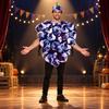 Grape Costume with Cap Loose Fit Purple Adjustable for Processions