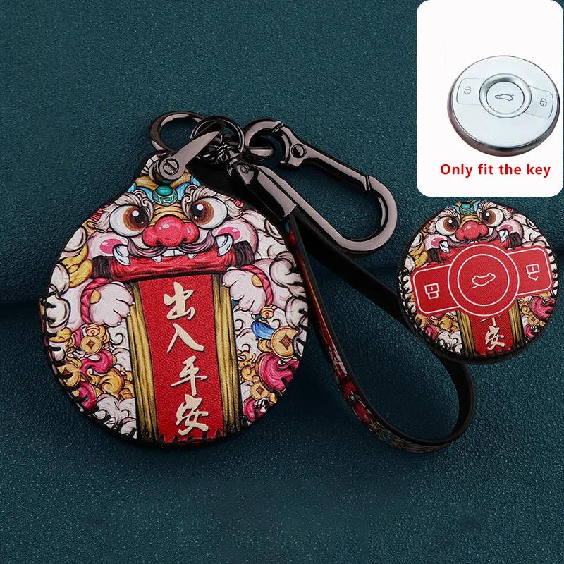 

For Mercedes Benz Smart Fortwo 1 BRABUS 1 2022 2024 Leather Key Fob Case Remote Cover Shell Keychain Car Interior Accessories fit for benz smart