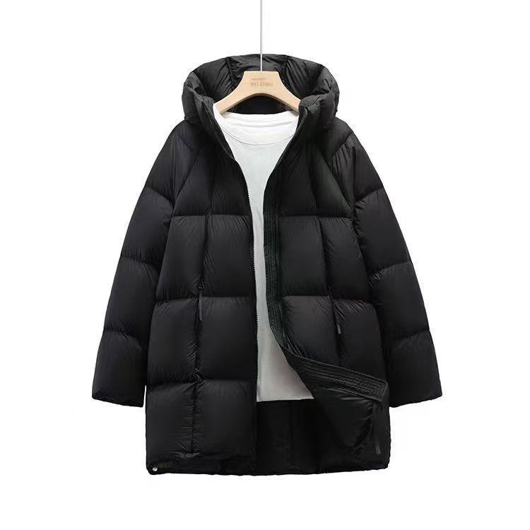 Women's 2025 Winter Korean Style Mid-Length Hooded Cotton Jacket - Thick, Warm Cloud Puff Design