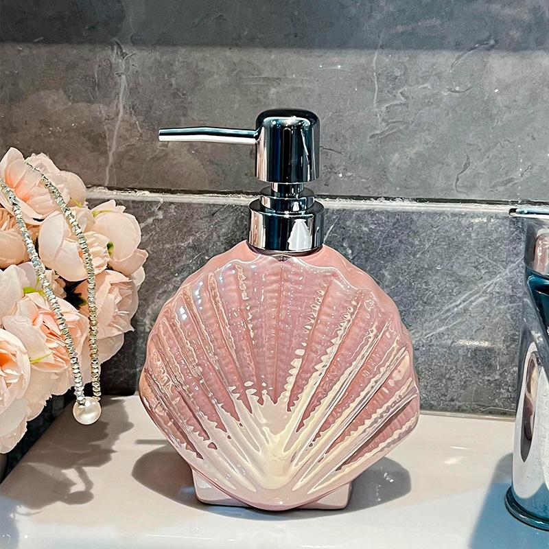 

Ceramic press bottle Bathroom Shampoo Body wash Dispensing bottle Creative luxury hand sanitizer lotion bottle soap dispenser рожевий