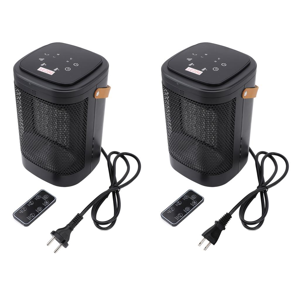 Desk Heater 1500W 5s Fast Heating 70° Oscillating 1‑12h Timer Remote Control Tip Over Prevention Spa