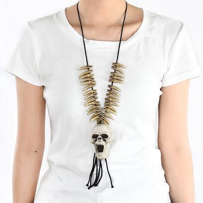 Halloween Skeleton Necklace Horror Skull Pendant for Halloween Party Home Decoration Kids Adults Cosplay Dress Up Costume Props