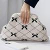 Striped Knitted Bag for Women, Wedding Banquet Handbag, Artistic Retro Woven Tote Bag, Simple and Fashionable Handbag