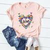 Butterfly Print Summer Casual European and American Clothing Top Short Sleeve Tshirt Women Clothing  Tops  Aesthetic Clothes