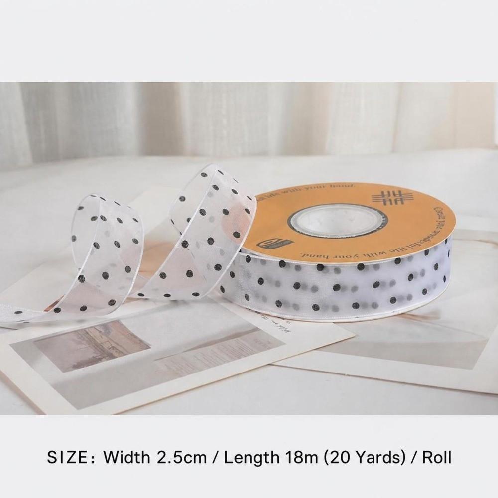 Polka Dots Print Polka Dots Ribbon Party Decoration Chiffon Lace Ribbon Flower Tie Ribbon  Gift