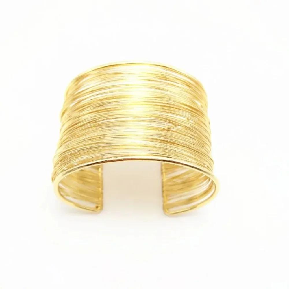 Vintage Irregular Cuff Bangle, Gold Tone Geometric Metal Bracelet, Adjustable Minimalist Jewelry for Women Daily Wear