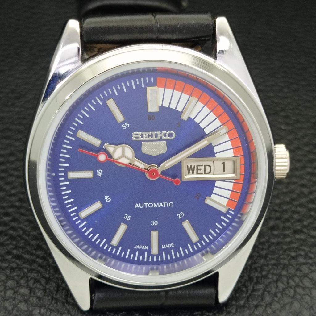 REFURBISHED SEIKO 5 AUTOMATIC 6309A VINTAGE JAPAN MENS BLUE DIAL WATCH a440865-4