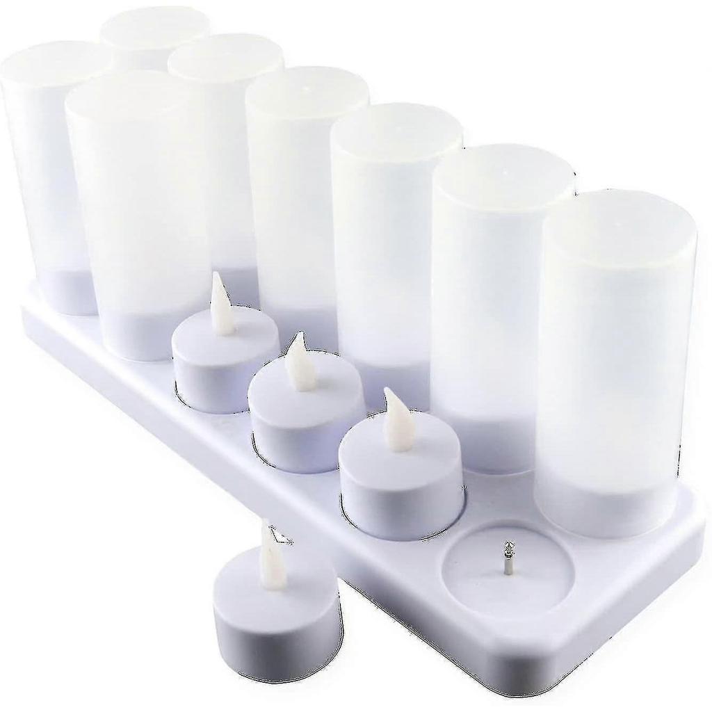 12 Bougies LED Rechargeables Bougie Électrique LED Flamme Clignotante Avec Station de Chargement Décoration
