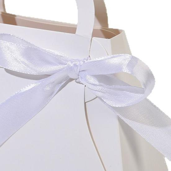 12 ks Dárkové krabičky ve tvaru kabelky s mašlemi na sladkosti, dezerty, luxusní sušenky, svatební výslužky, krabička na dárky, narozeninová oslava, družičky