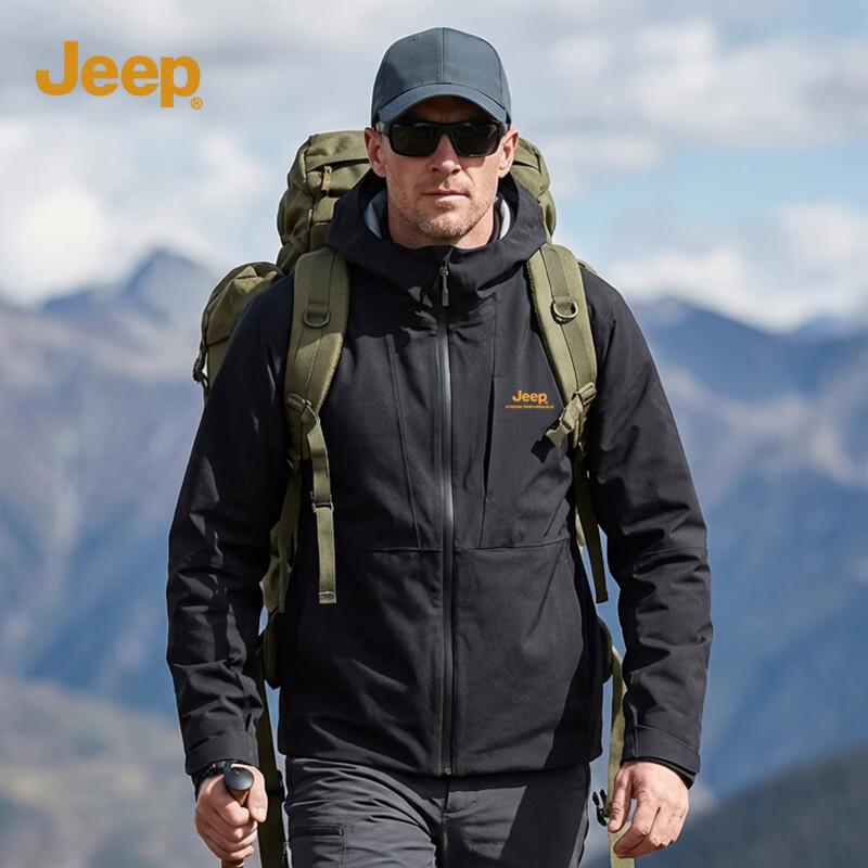 JEEP Men s Hooded Water-Repellent Softshell Jacket XL