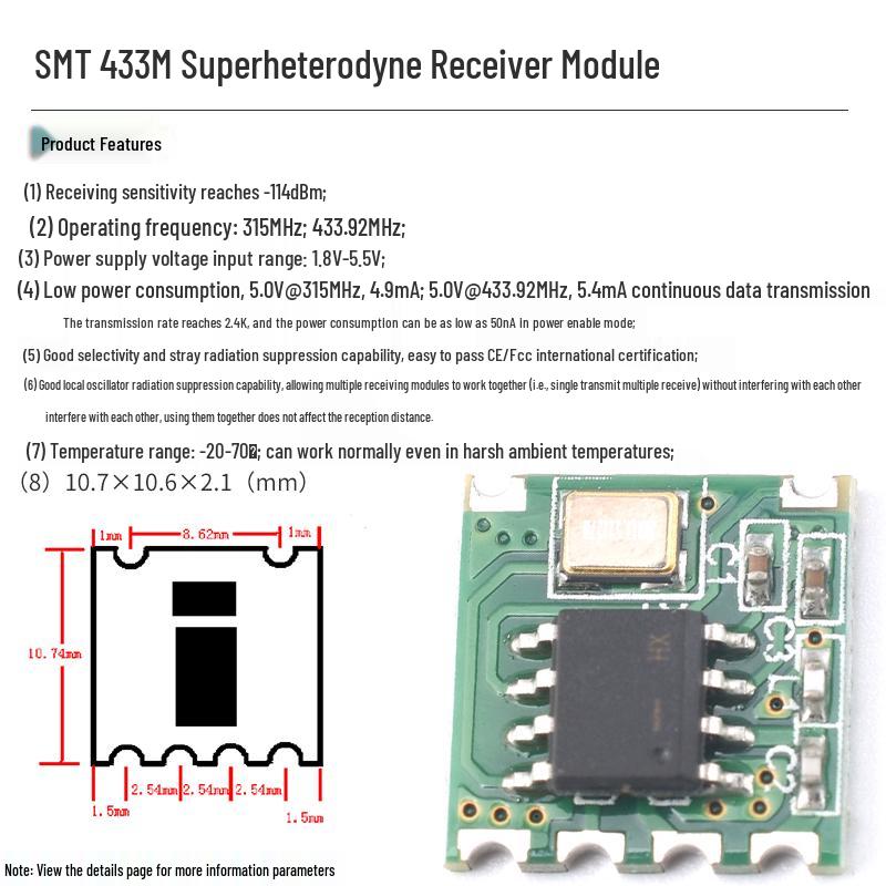 433m Superheterodyne Wireless Remote Control Transmitter & Receiver Module - 315 Long-Range Smart Switch