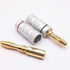AMIUKON 24K Gold Plated Banana Plugs Speaker Cable Aluminum Metal 4mm of Connectors, Shell, 12AWG-18AWG Gauge, (Set 16)