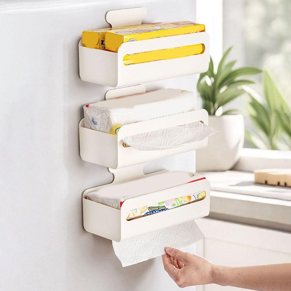 Punch Free Magnetic Storage Box Large Capacity Tissue Dispenser Refrigerator Organizer  Bathroom