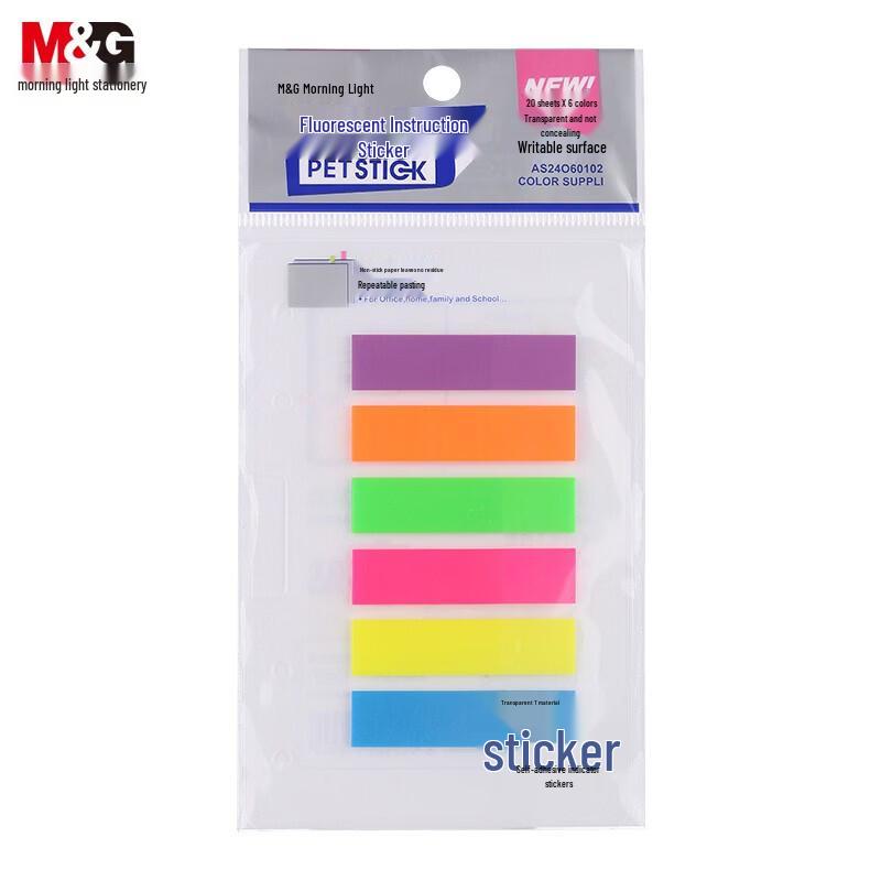 

M&G 6-Color Fluorescent PET Sticky Notes