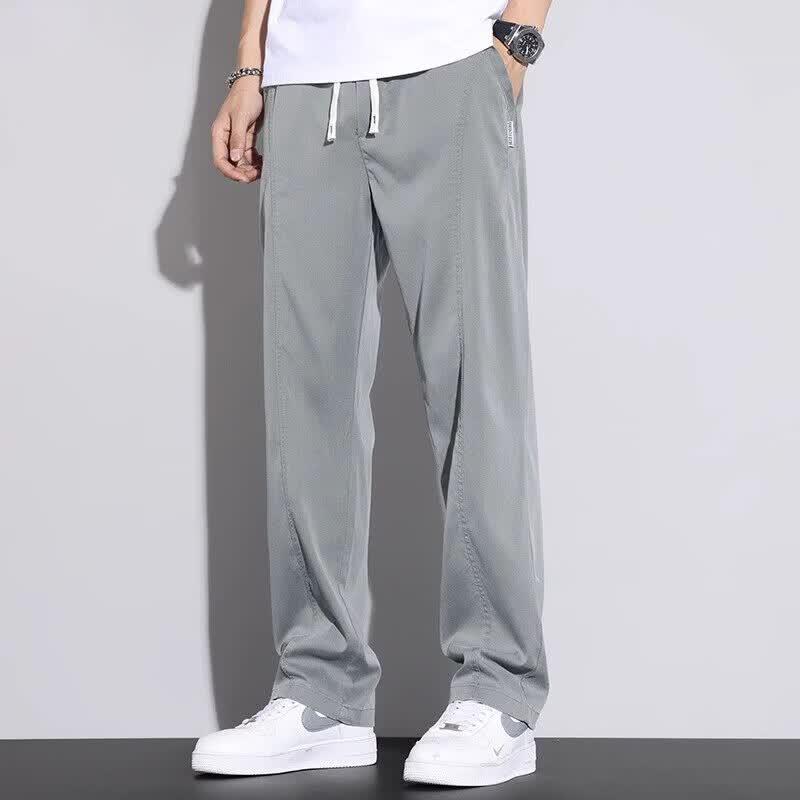 MARK FAIRWHALE Men's Summer Tencel Lyocell Cool-Touch Straight-Leg Casual Pants