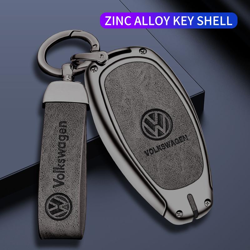 For VOLKSWAGEN Zinc Alloy Leather Car Key Case Cover Protector Shell for Volkswagen VW Golf 6 Mk6 Tiguan Polo Passat CC B6 B7 To