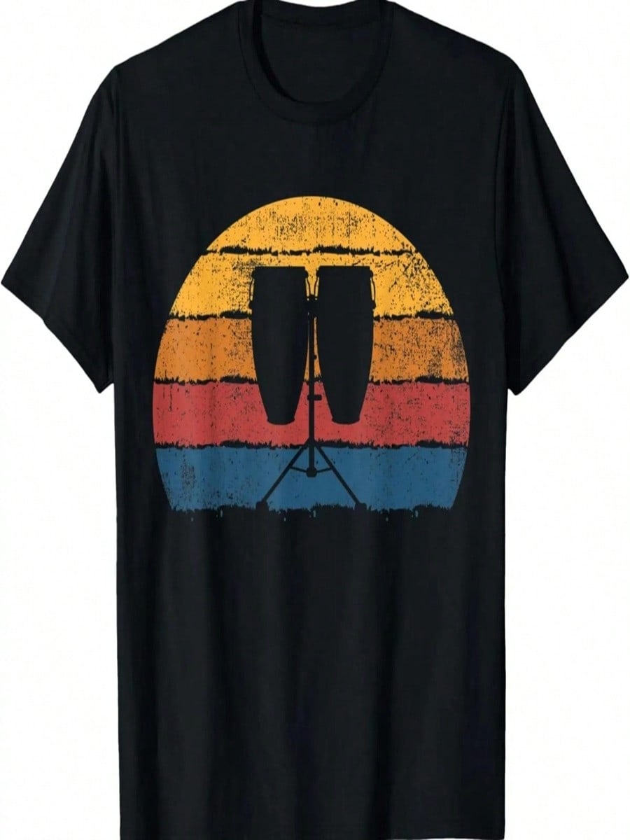 Funny Drummer T Shirt Drums Are Bacon Of Music Tee S разноцветный