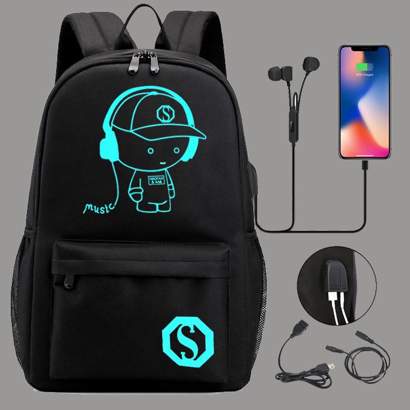 3-delige Schoolrugzakset voor Studenten Grote Capaciteit Oxford Stof Schooltas met Schouderband en Etui black