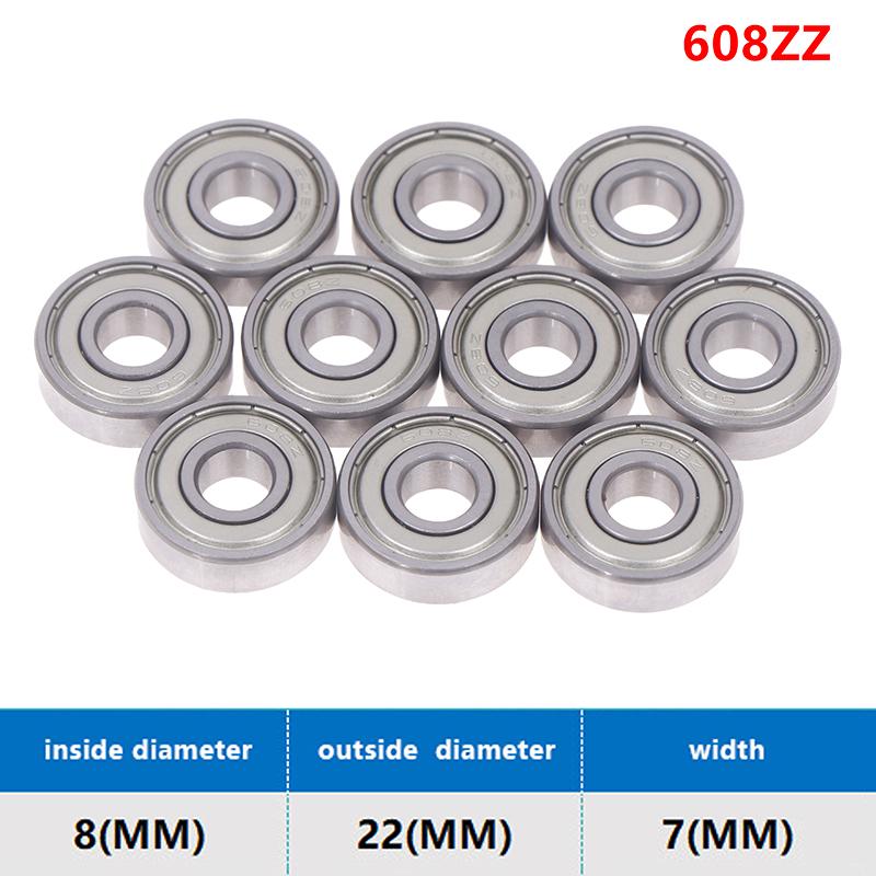 

10 шт. Мініатюрний сталевий однорядний кульковий підшипник з глибоким жолобом з подвійним екрануванням 608Zz 608Rs 609Zz 609Rs 6000Zz 6000Rs 6001Z 6001Rs 608ZZ
