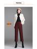 Petite High-Waist Bootcut Wool Flannel Cigarette Pants - Slimming & Thickened for Autumn/Winter 2026 New Arrival