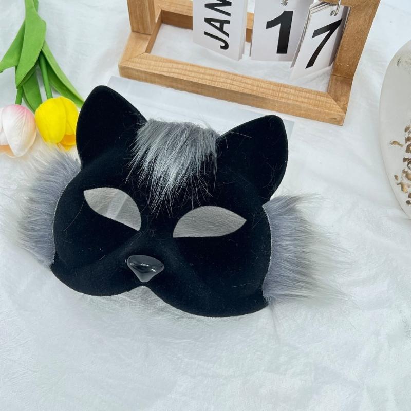 Weiche Katzen-Gesichtsmaske für Cosplay und Halloween-Partys Party-Karnevalsmaske mit verstellbarem Gummiband Angenehm zu tragen