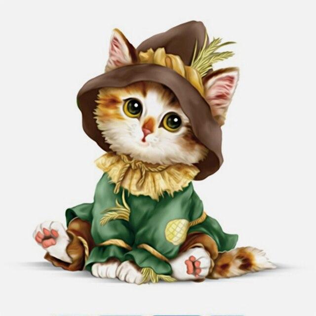 5D Diamond Painting Full Diamond Embroidery Kit "Cartoon Cat" Diamond Painting Cross Stitch Rhinestone Home Decoration