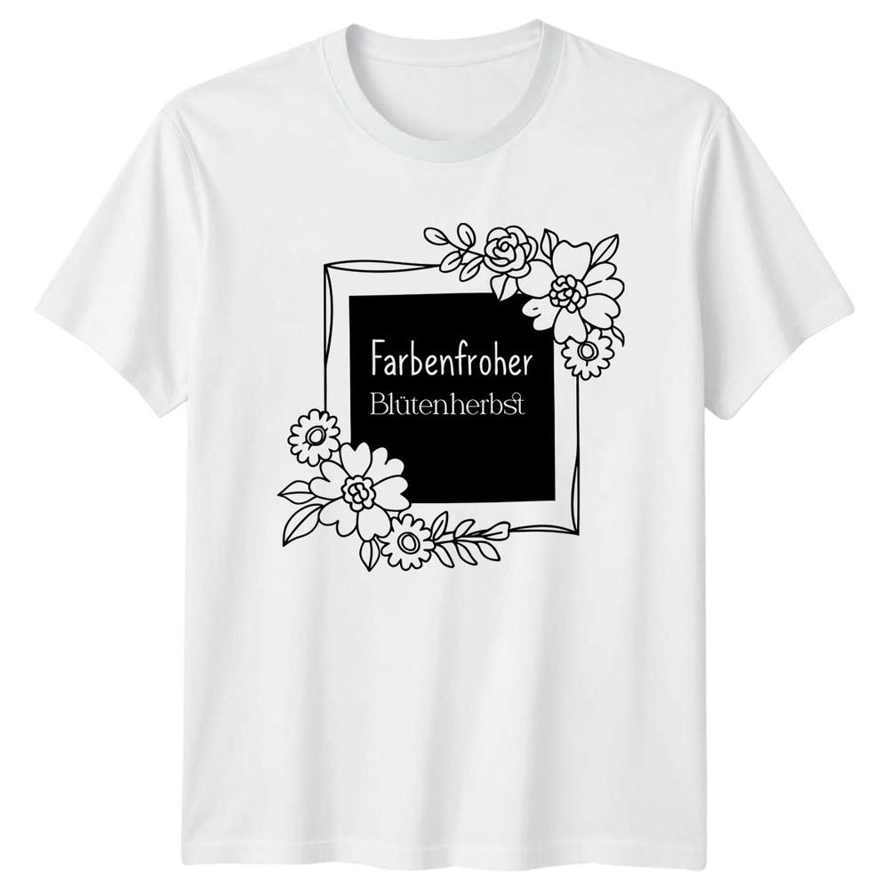 Farbenfroher Blutenherbst Unisexs TShirt Botanical Flowers Nature Gift For Her S