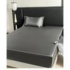 3Pcs Luxury Satin Fitted Sheet Set Soft Comfortable Breathable Solid Color Bedding Mattress Protector Set for Double Full Size