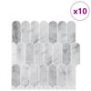 Feather Tile 10 Pcs Gray Marble 30 X 30 Cm Polyurethane and PET