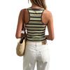 European and American style summer new wholesale women's clothing sexy slim-fitting striped printed sleeveless square neck vest top women