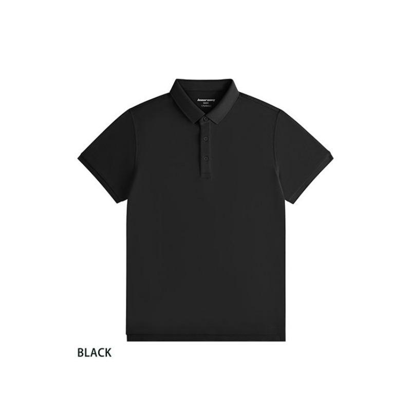 

Men s Black Polo Shirt Short Sleeve Casual Solid Color Top for Daily Office Wear M чорний