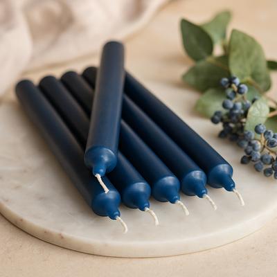 2x Navy Blue Dinner Candles Set of 5