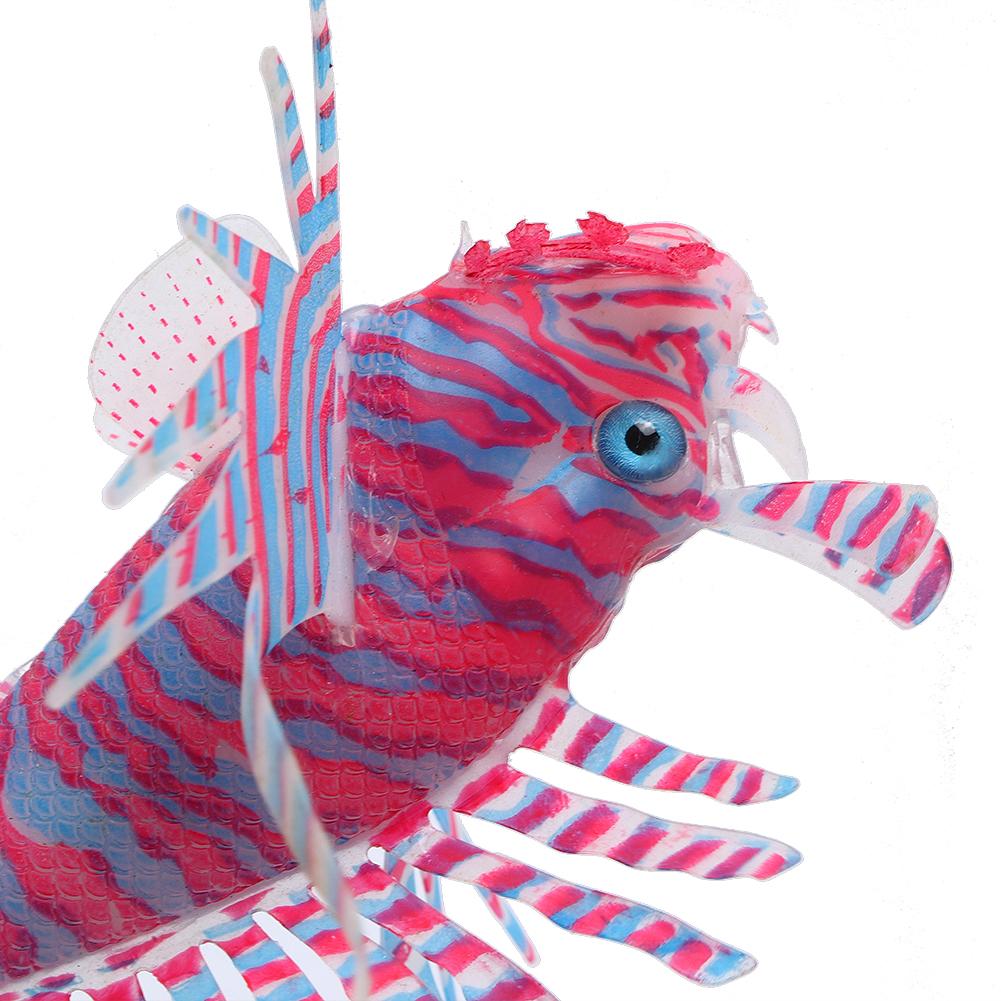 Aquarium Artificial Simulated Silicone Lionfish Luminous Ornament Fish   Decoration