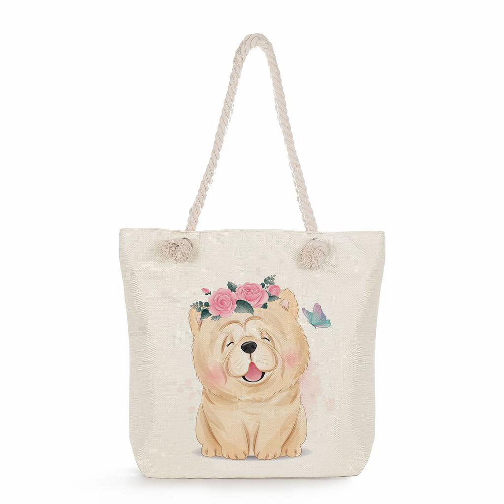 Animal print thick rope single-shoulder beach bag 7286 CLE