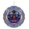 10 Inch Tiger Wind Spinner Outdoor Garden Decor with 360 Degree Rotating Hook Vibrant Blue Purple Design for Patio Lawn Yard Gift