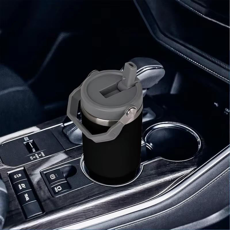 30oz Vacuum-Insulated Stainless Steel Tumbler with BPA-Free Tritan Cover for Temperature Control